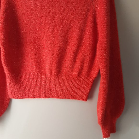 Shrinking Violet Women's Red Sparkle Sweater | New! M - Picture 4 of 14